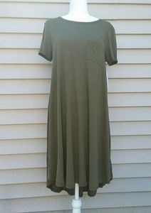 LULAROE CAMO GREEN CARLY DRESS size Small